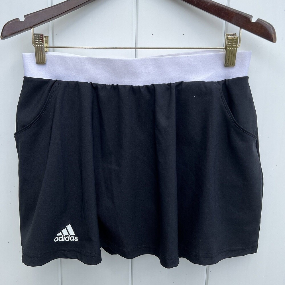 Adidas Climalite Black Athletic Tennis Golf Skirt Skort Pockets Golf M/L